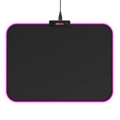 KKmoon 340 * 245 * 4mm RGB Mouse da gioco morbido Mouse pad incandescente Tappetino per mouse in gomma naturale antiscivolo con bordo di chiusura