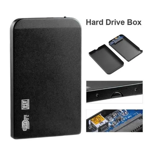 2.5 pollici USB3.0 SATA SSD HDD Hard Drive Box 5Gbps 3TB USB3.0 SATA Portable Hard Drive Box (Nero)
