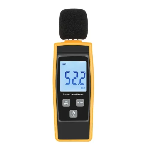 Misuratore di livello sonoro digitale LCD Misuratori DB 30-130dBA Strumento di misurazione del volume del rumore Tester di monitoraggio dei decibel con modalità Max / Min / Data Hold