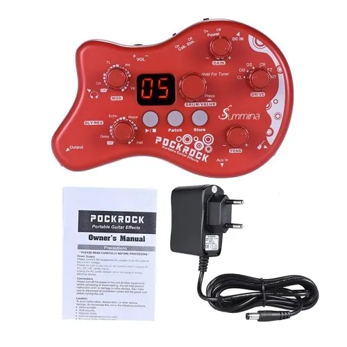 Sumina PockRock Pedale effetto processore multieffetto per chitarra portatile con alimentatore