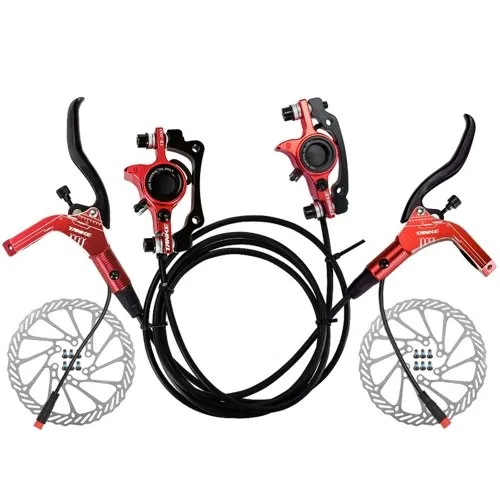 Set freno idraulico per bici elettrica con rotori da 160 mm Leva pinza freno a disco idraulico anteriore e posteriore