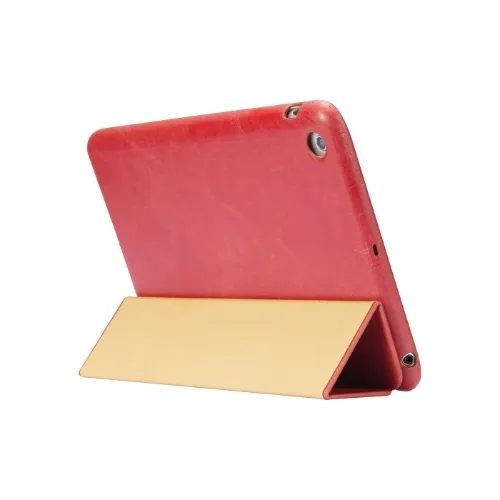 Magnetica Smart Cover Custodia protettiva per iPad mini sveglia dormire Vintage mucca Genuine Leather Red