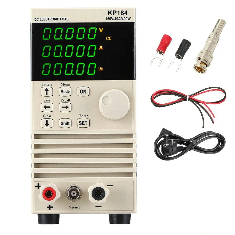 KP184 Carico elettronico DC Tester di capacità della batteria RS485 / 232 400W 150V 40A AC220V Tester di batterie profes