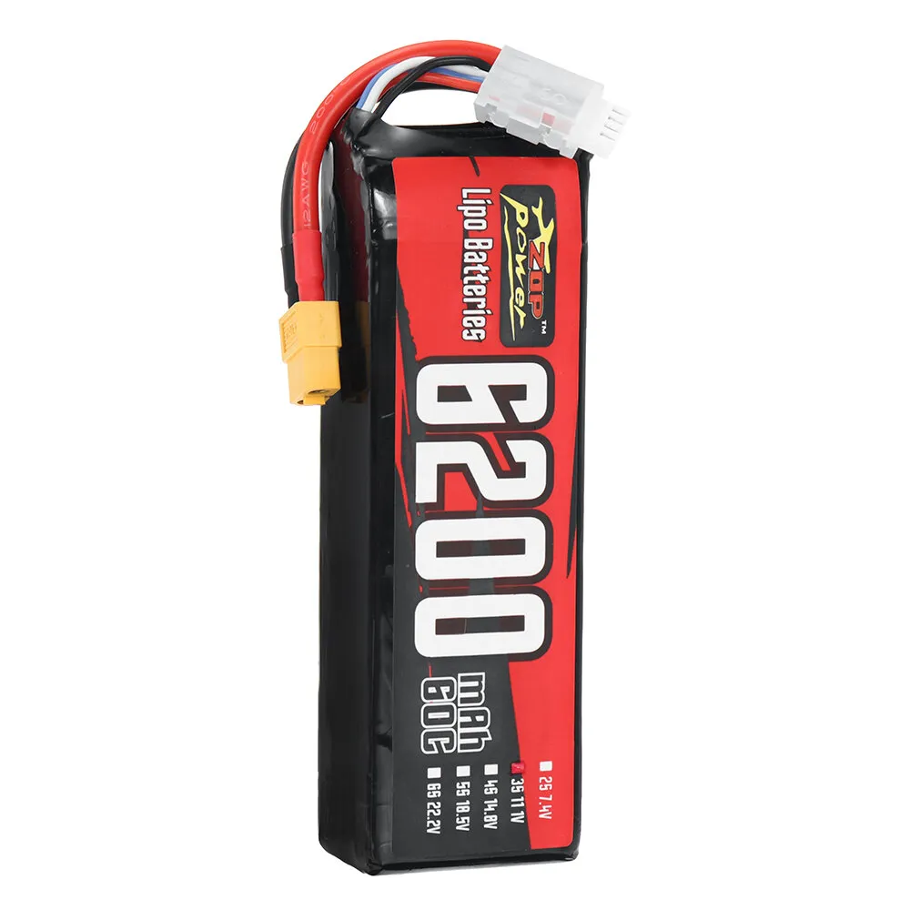 Batteria LiPo ZOP Power 11.1V 6200mAh 60C 3S 68.82Wh con connettore XT60 per drone RC