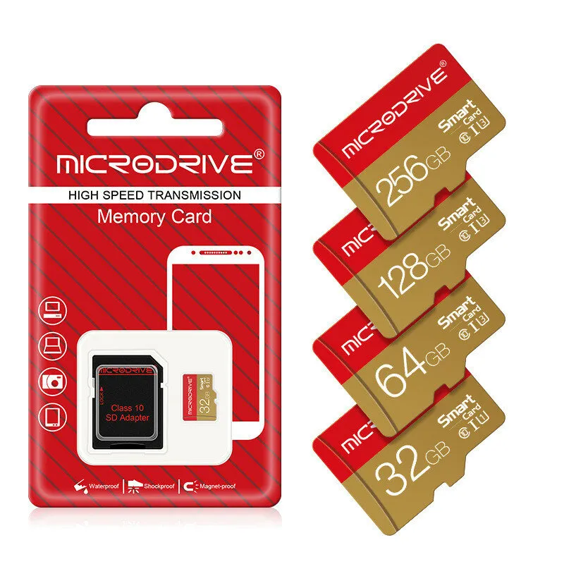 Microdrive CLASS10 Scheda di memoria TF ad alta velocità da 32 GB 64 GB 128 GB 256 GB Scheda Micro SD Scheda flash Smart
