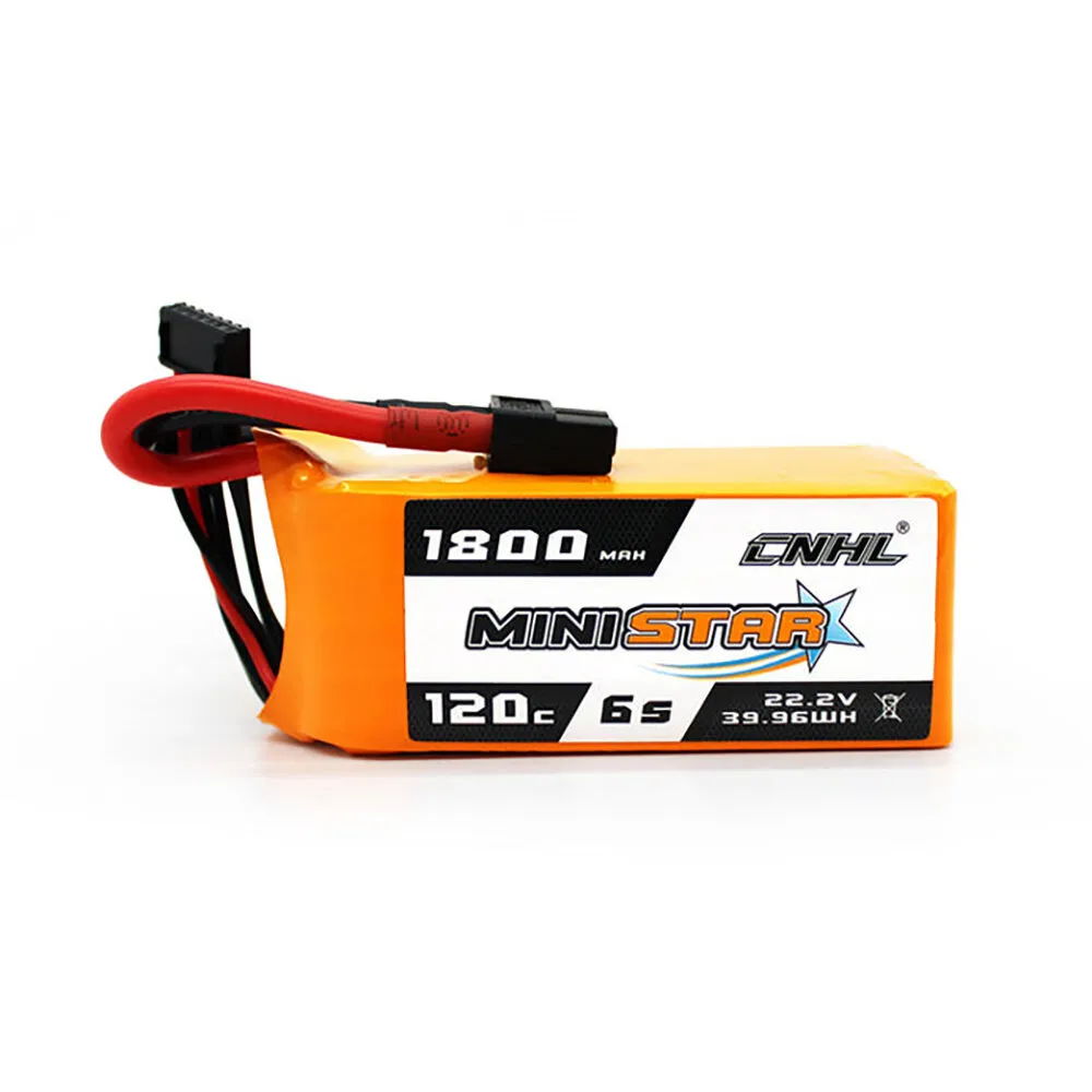 Batteria LiPo CNHL MiniStar 22.2V 1800mAh 120C 6S con connettore XT60 per Drone RC e FPV Racing