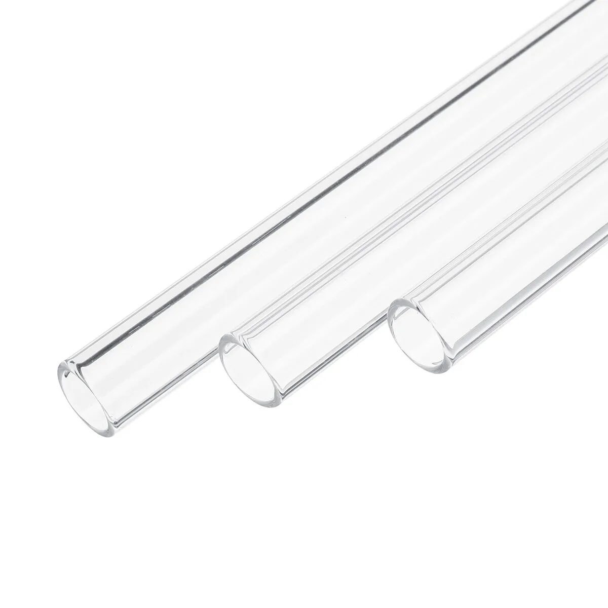 Set di 10 tubi di vetro soffiato in borosilicato con spessore parete di 2,2 mm, diametro esterno di 10 mm e lunghezza di