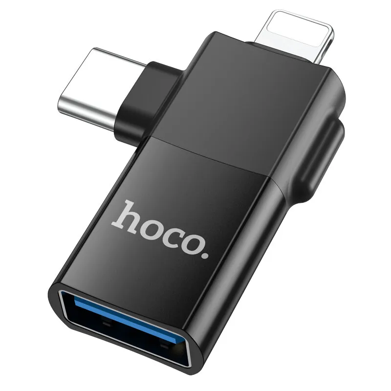 Connettore adattatore OTG HOCO UA17 iP&USB-C Maschio a Femmina USB per telefono laptop tablet