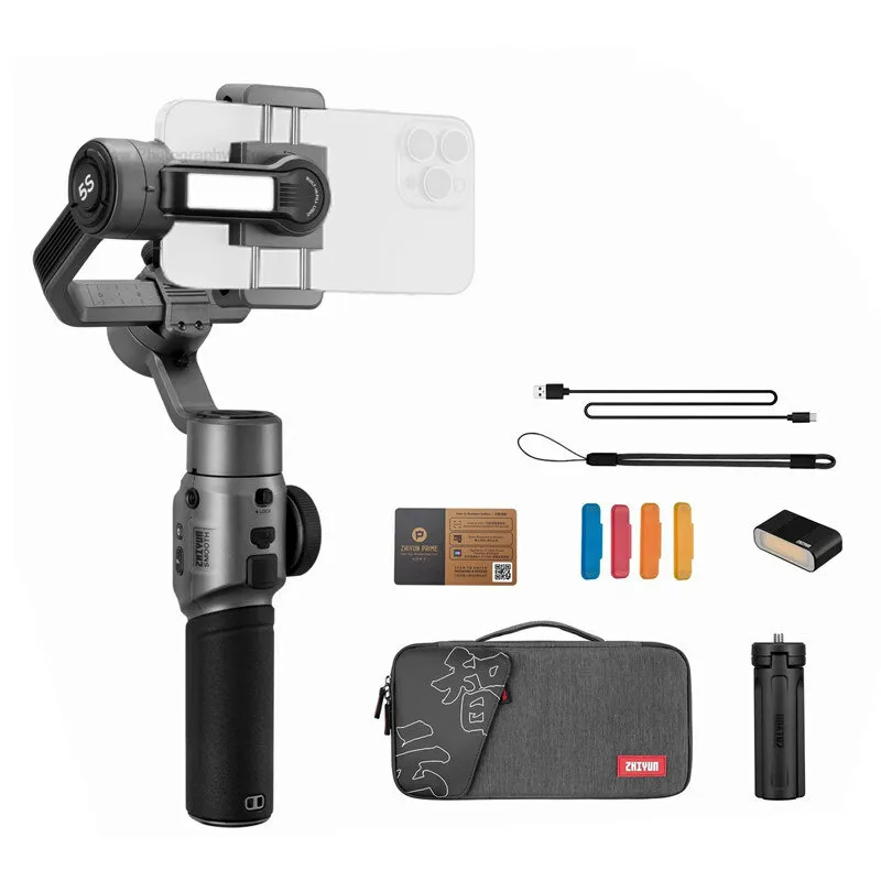 Gimbal per smartphone ZHIYUN Smooth 5S Stabilizzatore portatile a 3 assi per iPhone 14 Pro Max/iPhone 13/Xiaomi/VS DJI O