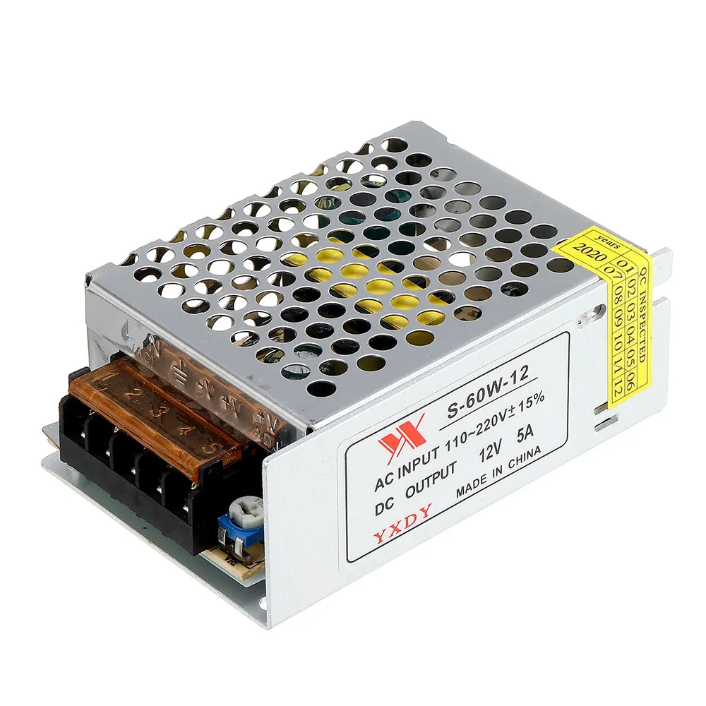 Modulo di alimentazione commutabile Geekcreit® AC 100-240V a DC 12V 5A 60W Adattatore driver per striscia LED