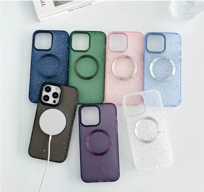 Cover sottile trasparente magnetica in silicone TPU per iPhone 15 Serie per iPhone 15, 15Plus, 15 Pro, 15Pro Max