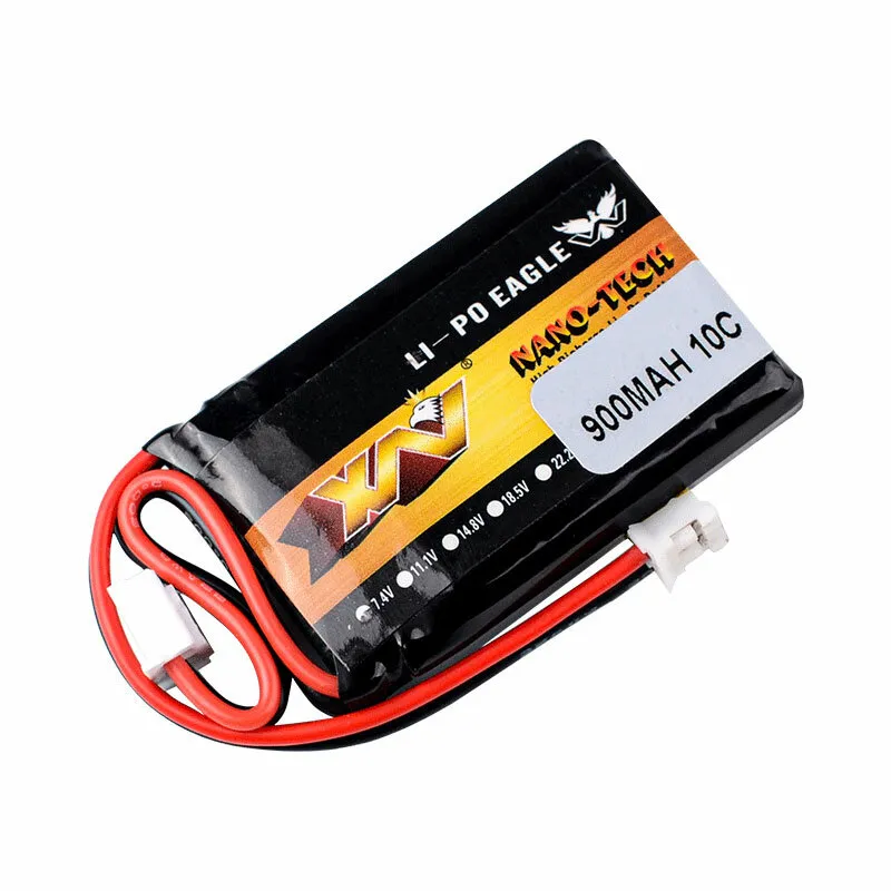 Batteria LiPo 7.4V 900mAh 10C 2S con connettore PH2.0 per modello di auto Rc AXIAL SCX24 SCX2 90081 C10 1/24