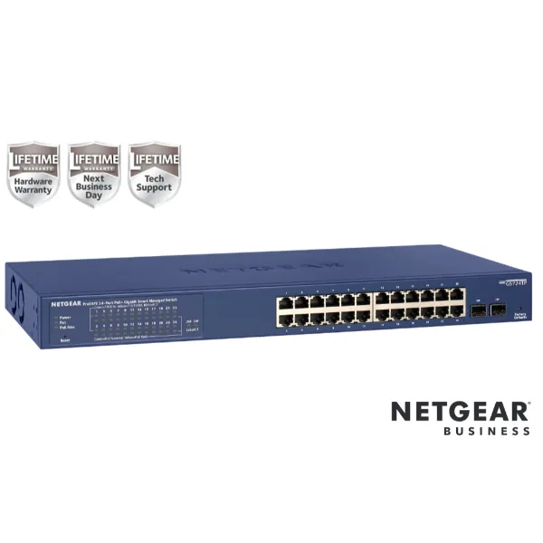 Netgear GS724TP Switch Smart Managed Pro 24 porte Gigabit PoE+(tot 190W),Garanzia a vita 0606449162660