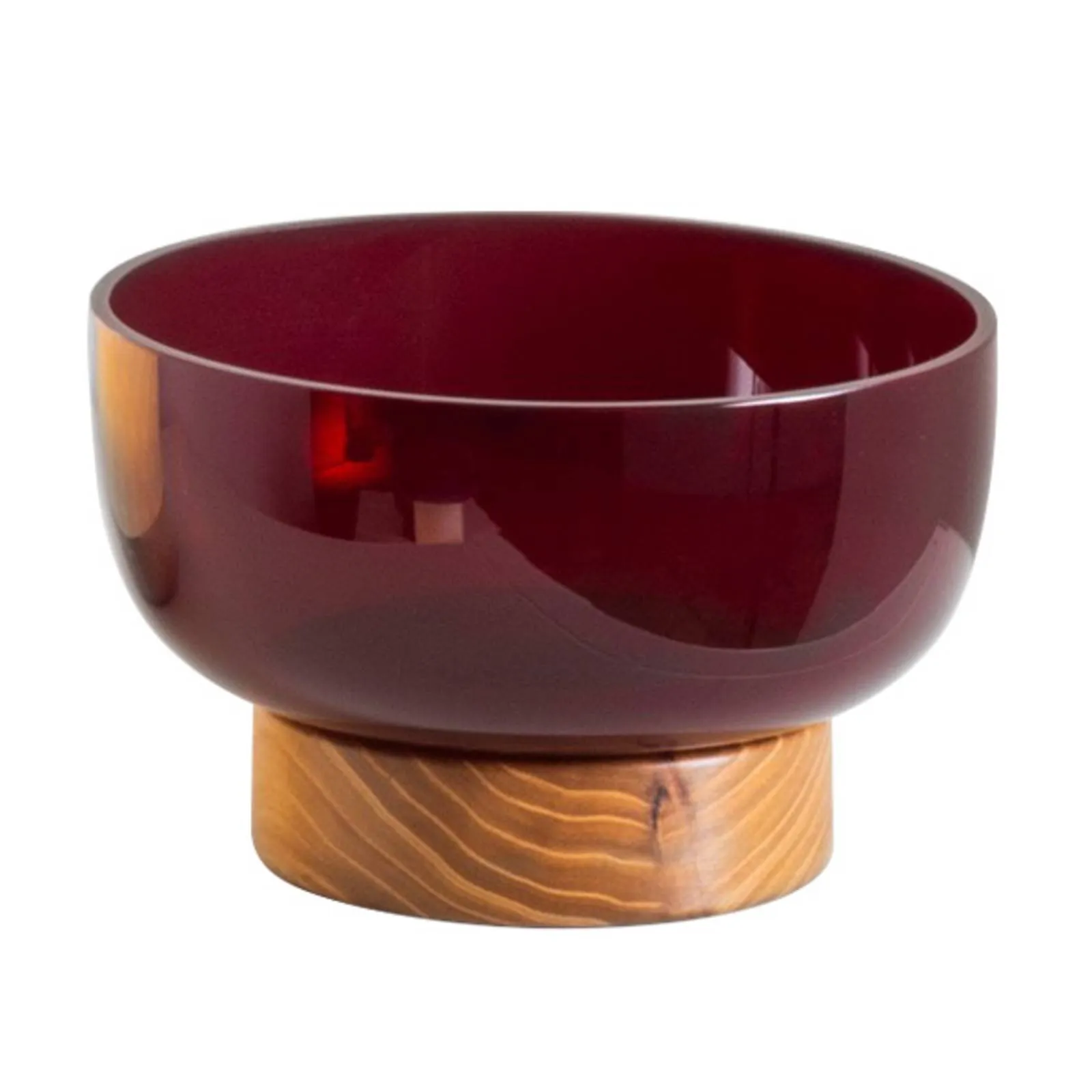  Bontà coppa di vetro base di legno, rosso