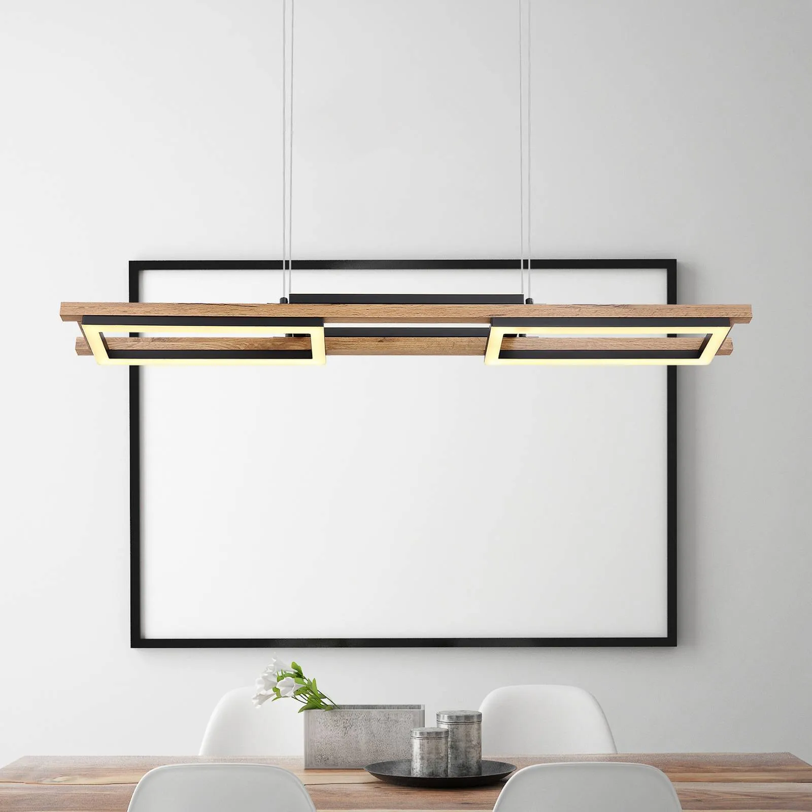  Lampada LED a sospensione Illa in look legno