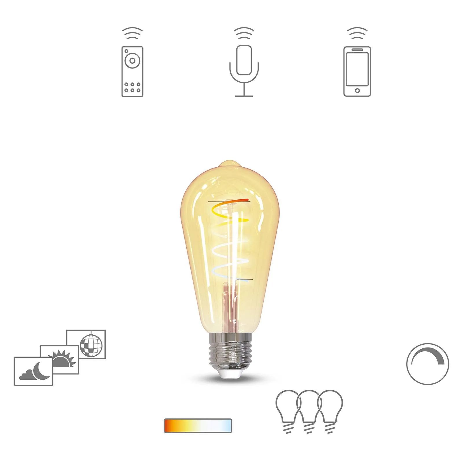 Müller Licht  lampadina LED retro oro E27 5,5W