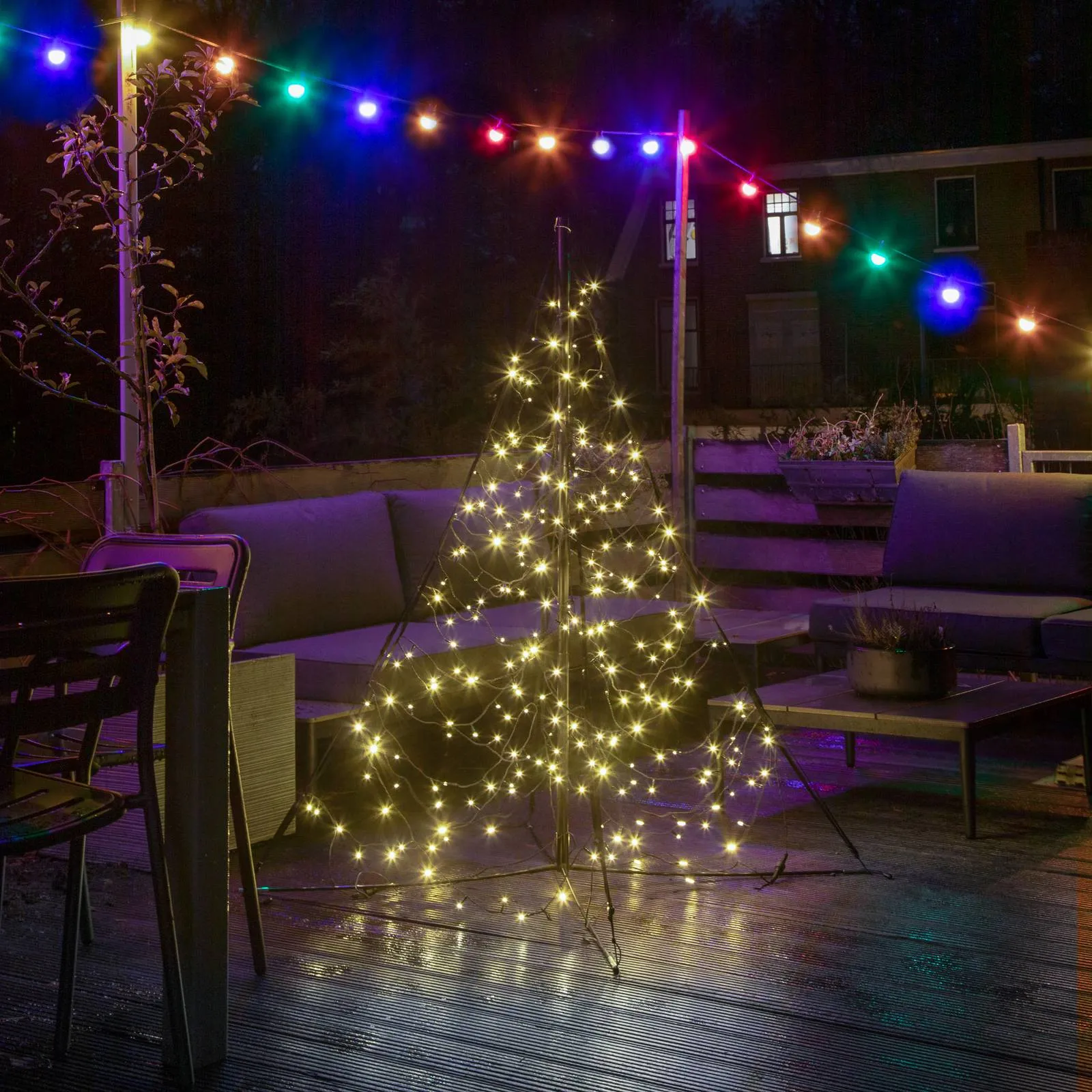  albero Natale a palo, 240 LED, 150 cm