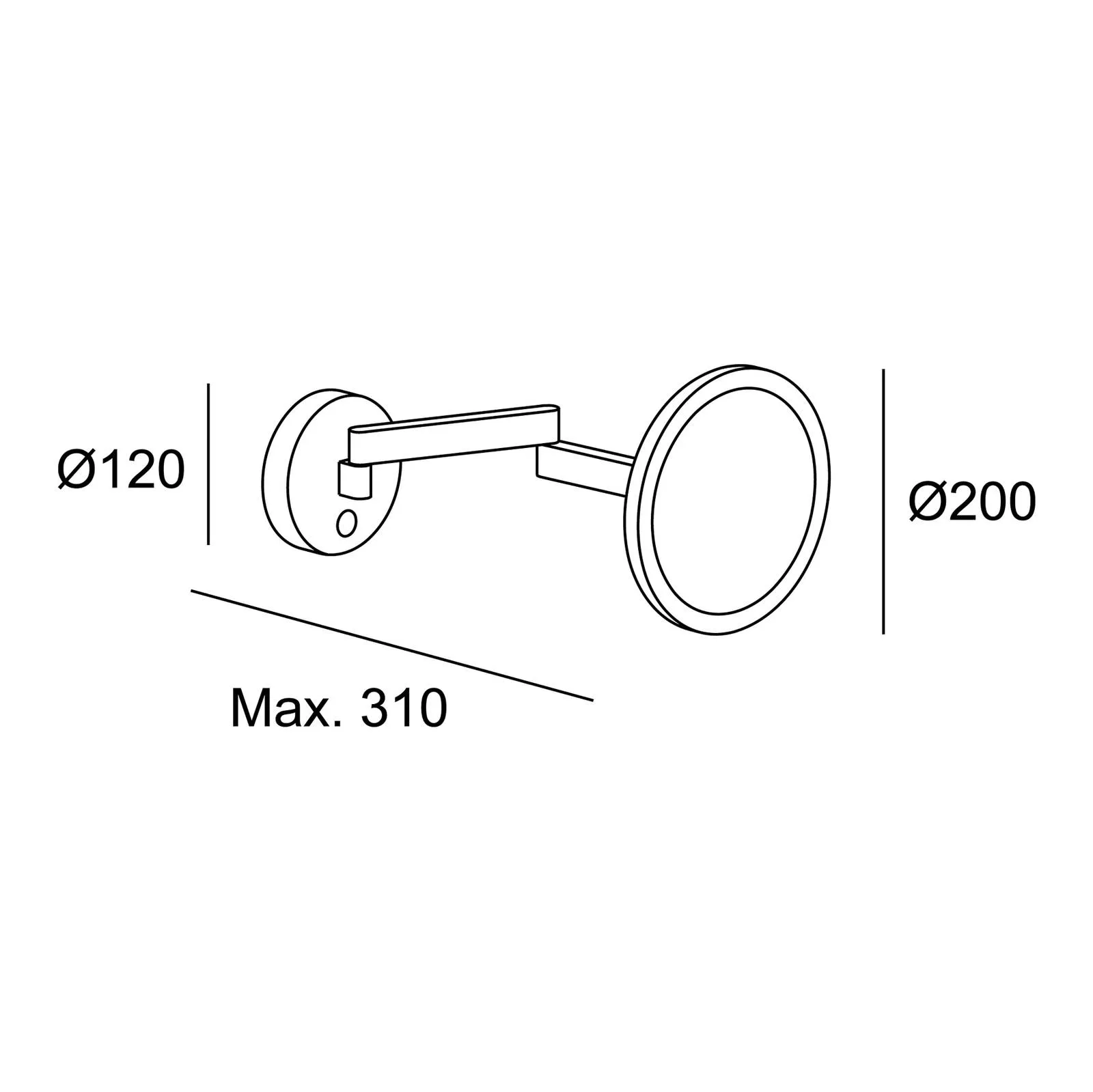  Vanity specchio da parete LED 3.000K cromo