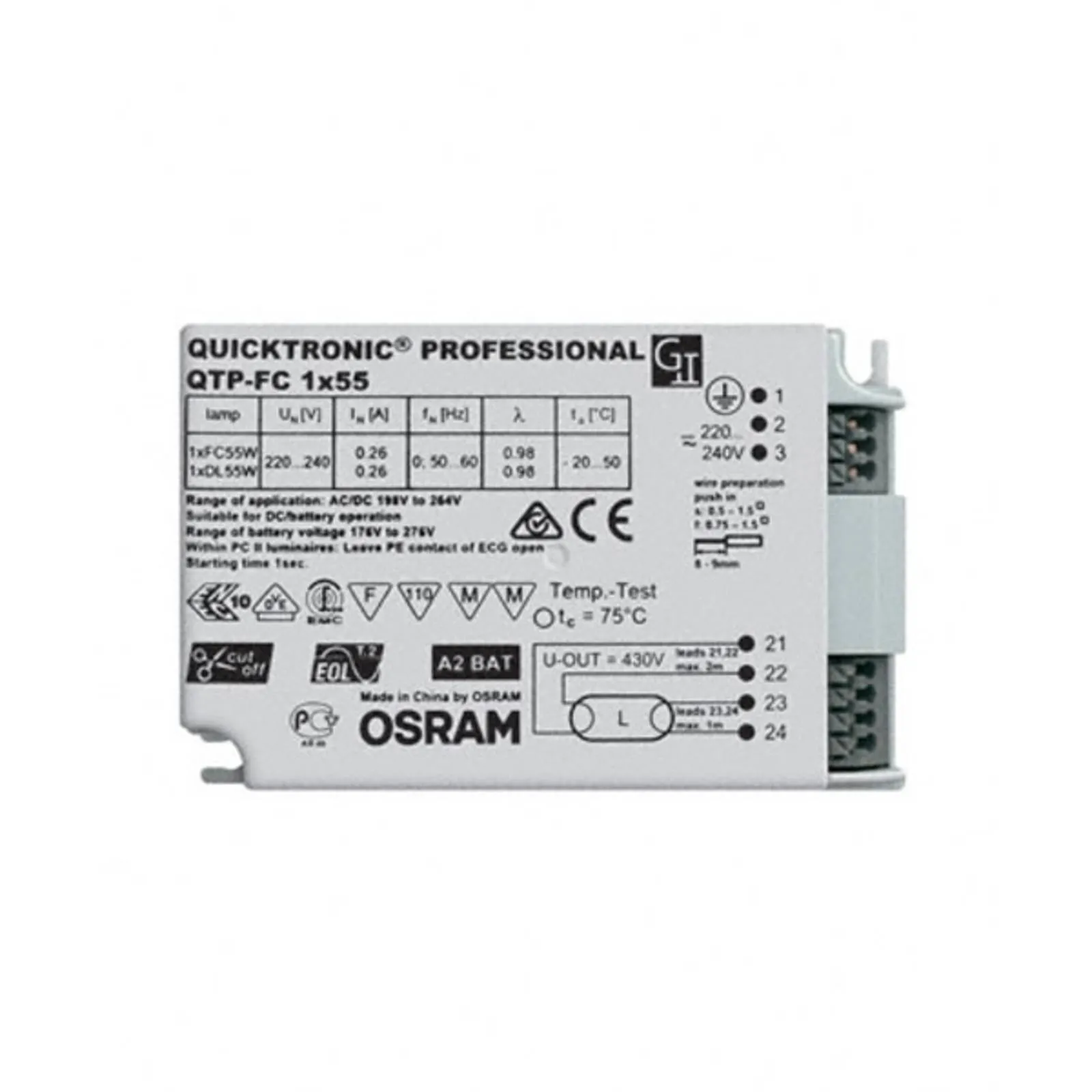 OSRAM Alimentatore elettronico QTP-FC 1x55 W