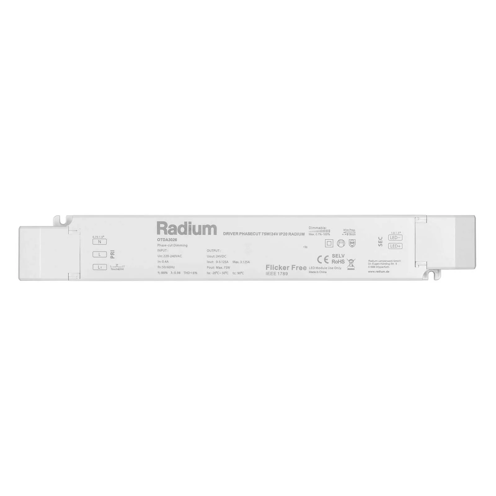  Alimentatore LED Radium OTDA 24V-DC, 75 W