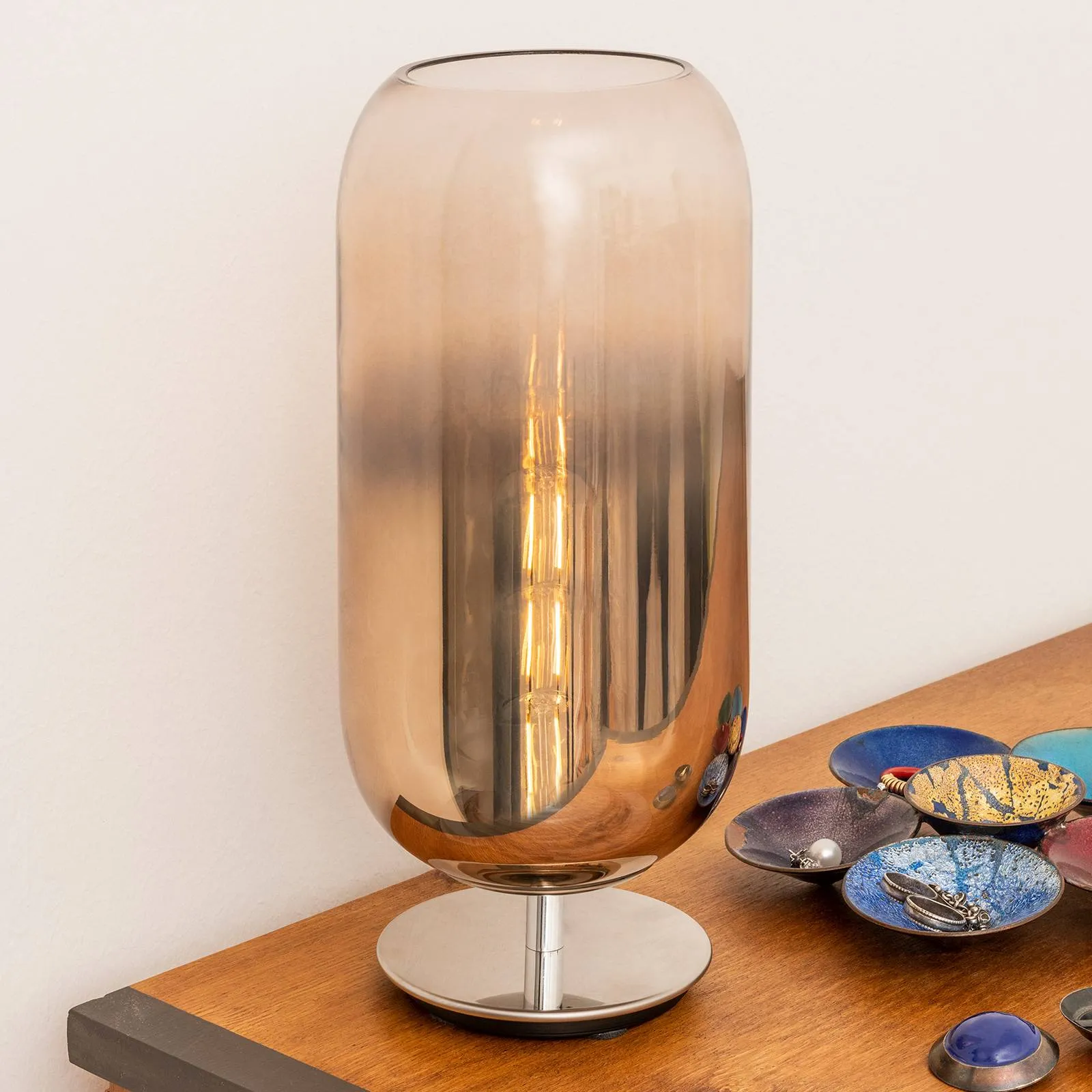  Gople lampada da tavolo bronzo/argento
