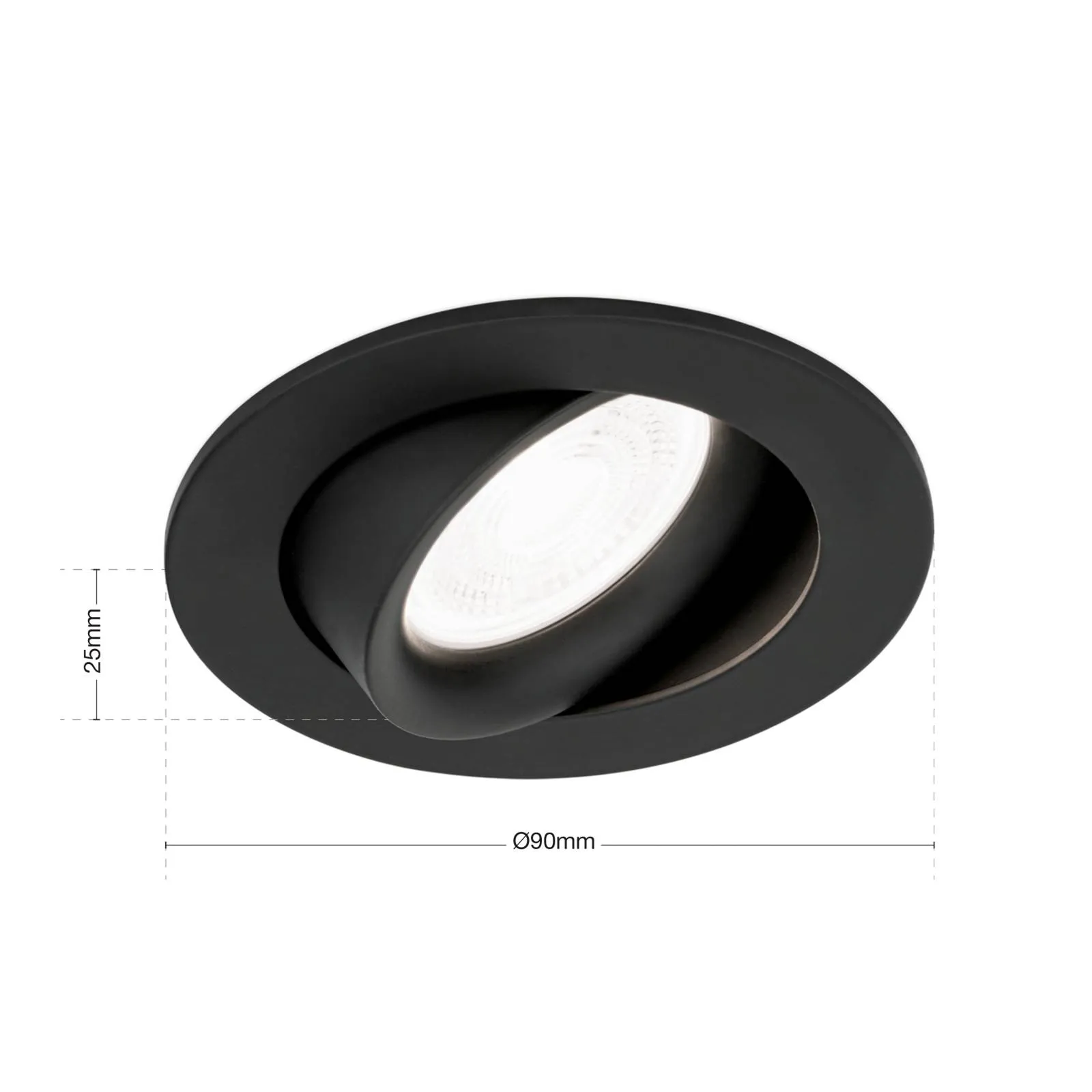 ORION Spot incasso Choice, alluminio, orientabile, nero
