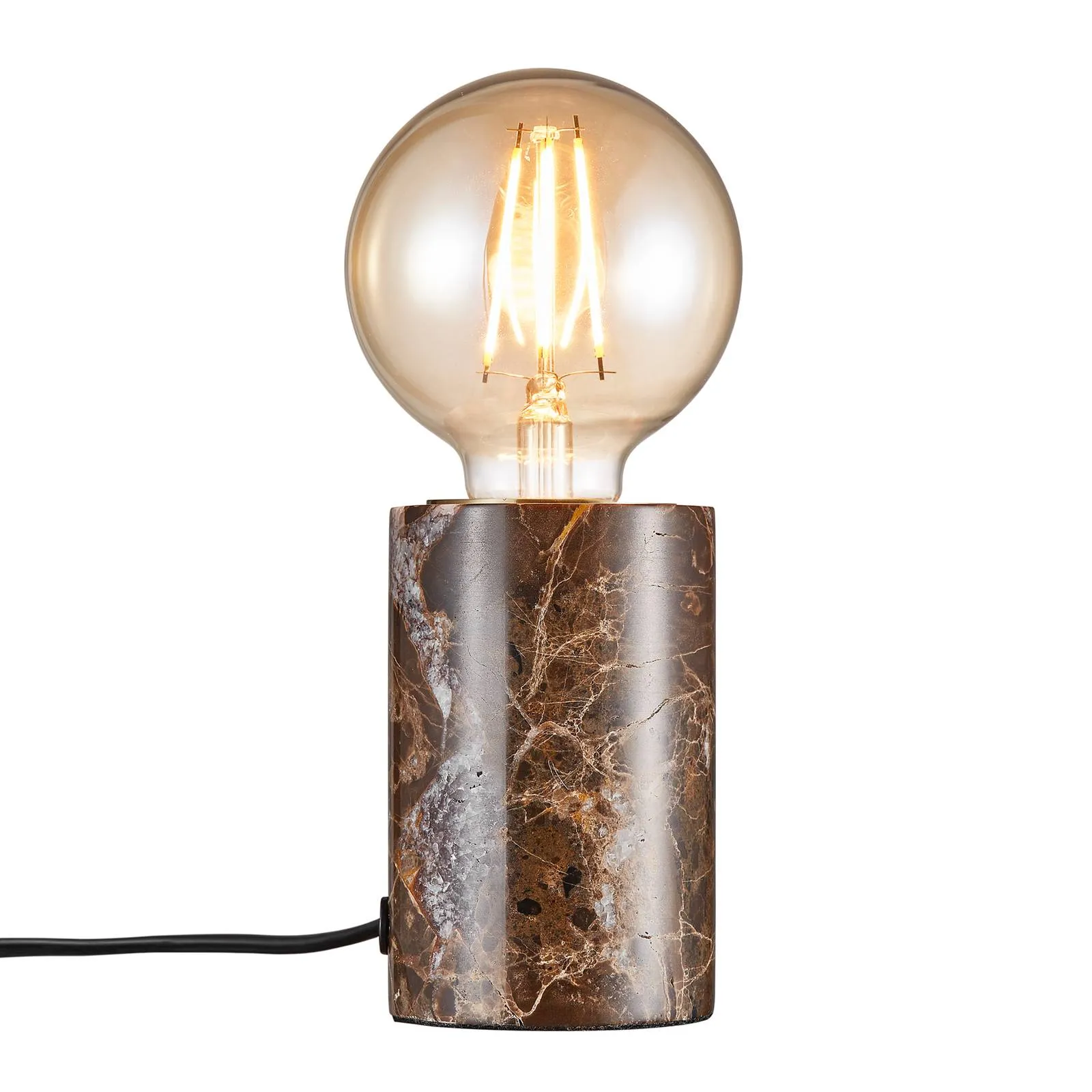  Lampada da tavolo Siv con cilindro marmo, marrone