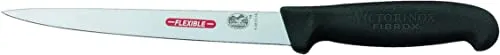 Victorinox, coltello per sfilettare il pesce Fibrox, lama flessibile da 18 cm in acciaio inox, manico antiscivolo, nero