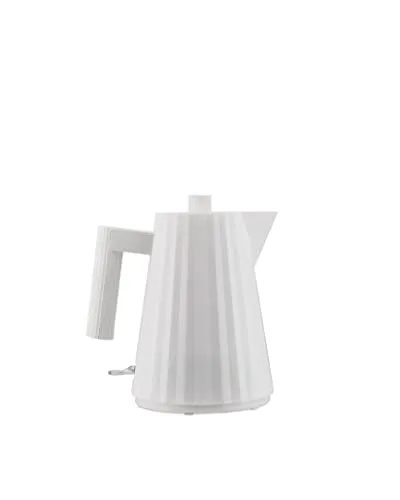 Alessi Plissé MDL06/1 W - Bollitore Elettrico di Design, in Resina Termoplastica, Presa Europea 2400W, 100cl, Bianco