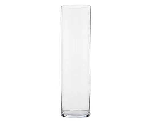 Sandra Rich, vaso di vetro cilindrico trasparente, collezione Cyli, tagliato a caldo, con diametro di 10 cm, transparent, 1 pieces, 40 cm
