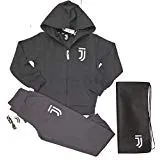 Completo Felpa + Pantaloni Tuta Uomo Adulto Juventus FC Juve Prodotto Ufficiale (Grigio) + Omaggio Zainetto Porta Tuta (XL)
