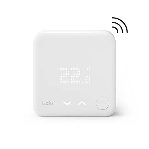 tado° Sensore di Temperatura Wireless – Accessorio Aggiuntivo per Valvole Termostatiche Wifi di tado° – Sensore Temperatura Wifi per Il Riscaldamento Domestico – Gestione Via App – Made In Germany