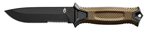 Gerber G1059 Strongarm, Coltello a Lama Fissa con Fodero Incluso Unisex – Adulto, Nero/Marrone, 12,2/24,9 cm