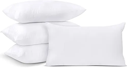 Utopia Bedding Set di 4 Cuscini - 30 x 50 cm Imbottitura per Cuscini - Tessuto Misto Cotone Cuscini Divano - Cuscino Interno (Bianco)