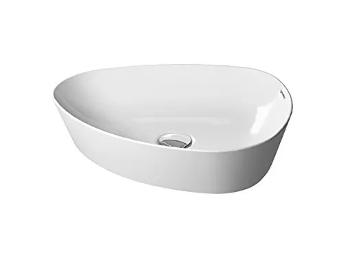 Lavello Duravit Cape cod 500 mm, Senza Foro per Il Rubinetto, Senza troppopieno, colorazione: Colore Interno Bianco Seta Opaca, Colore Esterno Bianco Seta Opaca, con Wondergliss - 23395032001