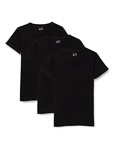 Berydale T-shirt donna con scollo tondo, confezione da 3 in diversi colori, Nero, Medium