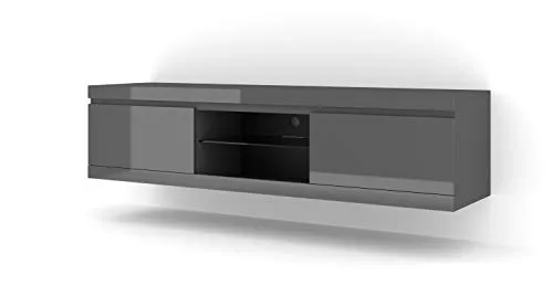 BIM Furniture Mobile per TV NET 180, universale, da appendere, basso, per TV, credenza, comò Hi-Fi, da tavolo (grigio scuro)