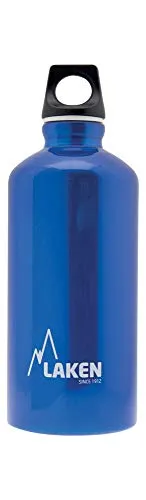 Laken Futura Borraccia di Alluminio, Bottiglia d'acqua con Apertura Stretta e Tappo a Vite con Anello 600 ML, Blu