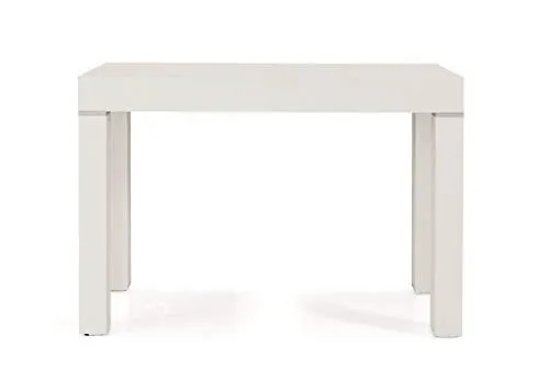 Milani Home s.r.l.s. Tavolo da Pranzo Moderno di Design Allungabile A Consolle Cm 110 X 50/100/150/200/250/300 Bianco Frassinato per Interno