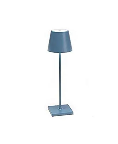 Zafferano Ai Lati POLDINA blu avio Lampada da Tavolo LED 2W 3000K Ricaricabile IP54 Esterno