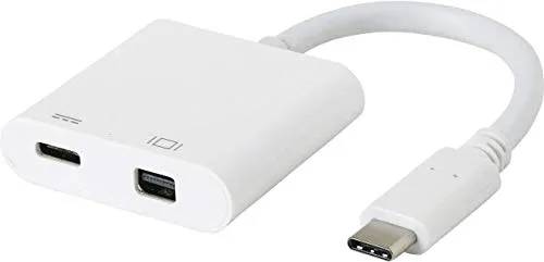 eSTUFF USB-C MiniDP Charging Adapter USB 3.0 (3.1 Gen 1) Type-C Bianco