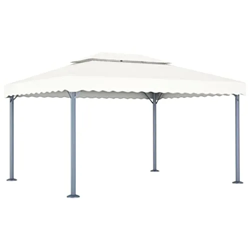 vidaXL Gazebo 400x300 cm Crema Alluminio