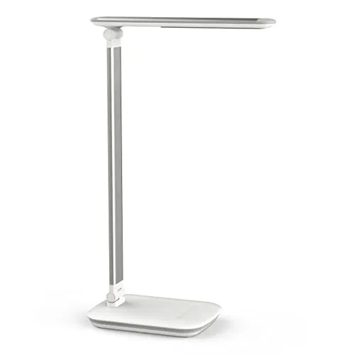 Maul Lampada da tavolo a LED MAULJazzy, dimmerabile, per ufficio, ufficio, con connettore USB tipo A, lampada da scrivania con temperatura di colore 4000 K, bianco