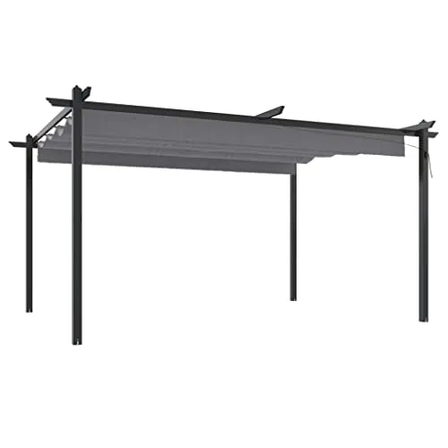 vidaXL Pergola da Giardino con Tetto Retrattile 4x3 m Antracite