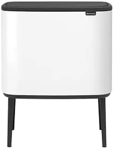 Brabantia Bo Touch Bin Pattumiera, Metallo, Bianco, 11 + 23 Litri