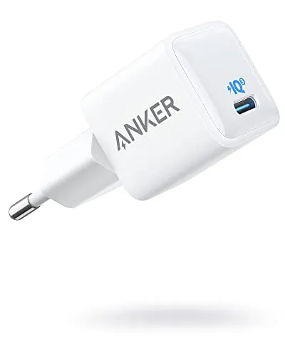 Anker Caricatore Nano iPhone, 20 W PIQ 3.0, mini PowerPort III USB-C per iPhone 12/12 Mini/12 Pro/12 Pro Max, Galaxy, Pixel 4/3, iPad Pro, AirPods Pro (cavo di ricarica non incluso)