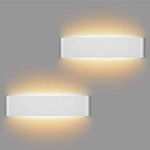 LEDMO Applique da Parete Interni 16W Moderno LED 2 Pezzi Lampade da Parete Bianco Caldo 3000K Aapplique da parete interno per Perfetto per Soggiorno Corridoio Bagno Le Scale Luce Notturna