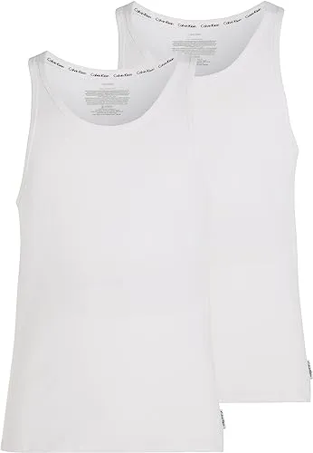 Calvin Klein Canotte Uomo Confezione da 2 Slim Fit, Bianco (White), M
