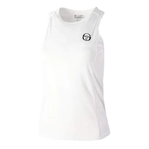 Sergio Tacchini Pliage Tank Top, Canotta da Donna, Bianco/Blu, M