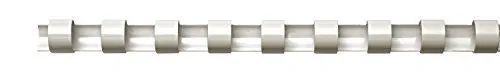 Fellowes Plastic Combs- Round Back - Set di 100 Dorsi Plastici, 8 mm, Bianco